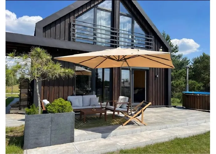 הוילה Trelkowo Nowoczesna Stodola Z Balia Na Mazurach תמונה